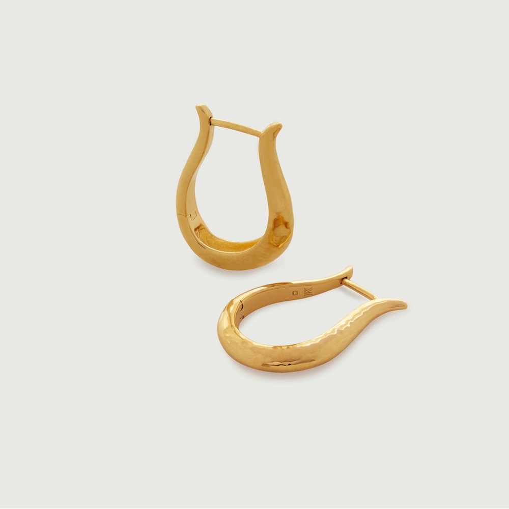 Monica Vinader Deia Lyre Medium Hoop Earrings Gold Vermeil
